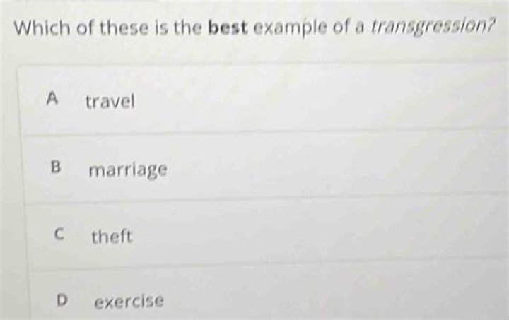 Which of these is the best example of a transgression?