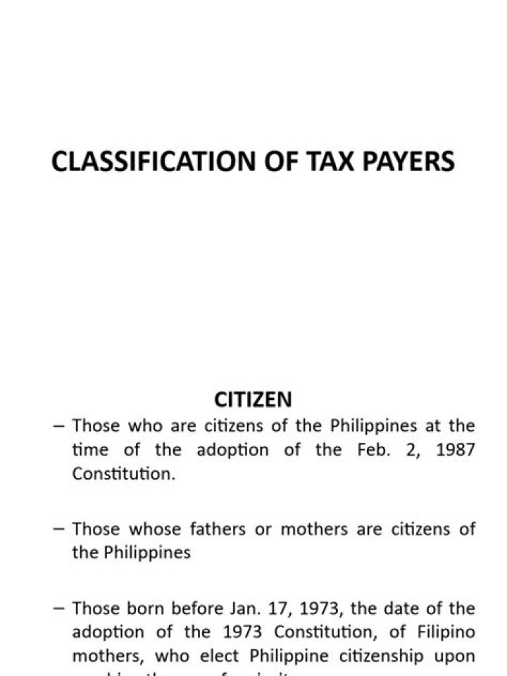 Who are the taxpayers in the philippines?